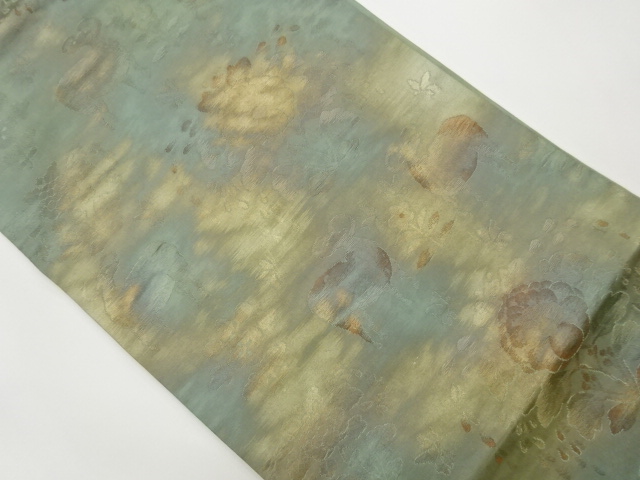 JAPANESE KIMONO / VINTAGE NAGOYA OBI / WOVEN FLOWER & GOAT